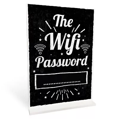 WIFI PASSWORD Chalkboard Standing Plaque First Home Gift House Pub Cafe Bar Sign • £4.99