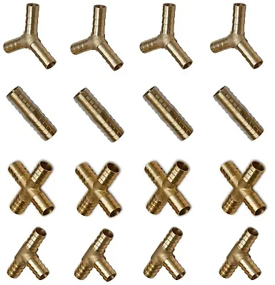Solid Brass T Joiner Various Piece Fuel Hose Joiner Tee Connector Various Size • £3.28