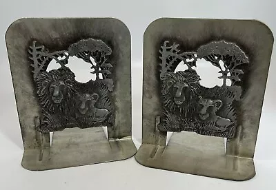 Vintage Metzke Bookends Lion Lioness 1974 African Safari MCM Big Cat Decor • $16.99