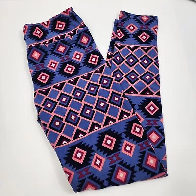 Lularoe Pants Womens OS One Size Purple Aztec Print Comfy Casual Pull On Legging • $7.99