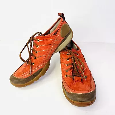 Merrell Size 38 (7.5) Red Ochre Mimosa Lace Leather Walking Shoes Designer • $58.06