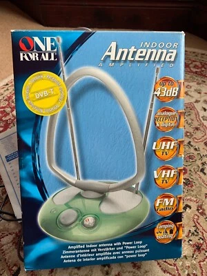 £19 • Buy Amplified. Model DVT-B.  One For All Indoor Antenna, Tv Radio, Camping,other Use