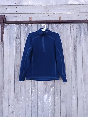 Mountain Hardwear Mens Large Reversible Half Zip Fleece Popover Sweater Blue • $24.99