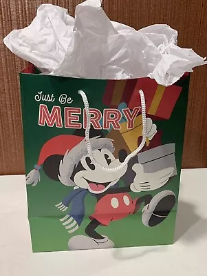 Mickey Mouse Hallmark Official 7 3/4 X 9 3/4 Inch Gift Bag W/ White Gift Paper! • $11.99