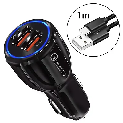 Fast Charging Multi-Port Car Charger Lighter Adapter USB-C Cable For Cell Phone • $12.90