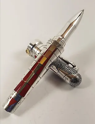 Montegrappa Alchemist Silver  Ignis  Fire Rollerball Pen ISAKNRSF + Box & Papers • $6998