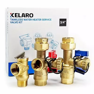 3/4  Tankless Water Heater Descaling Valve Kit  - Threaded Installation... • $67.97