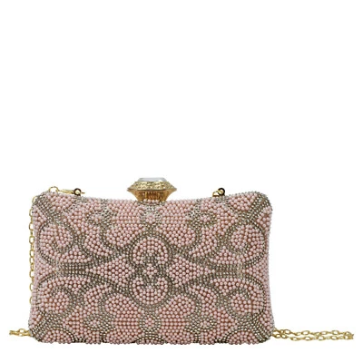 £19.49 • Buy Floral Beads Women Clutch Bag Chain Crossbody Strap Nightout Shinny Purse 213