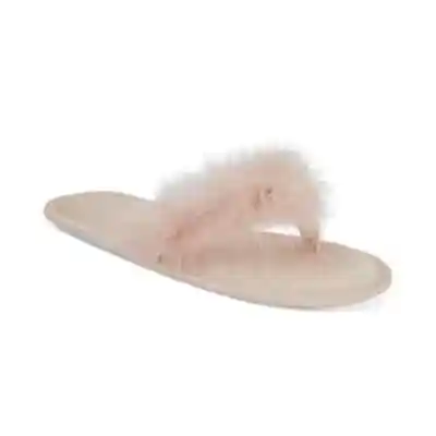 INC Light Pink Marabou Faux Feather Boa Thong Slippers Size Small 11 12 New • $9.50