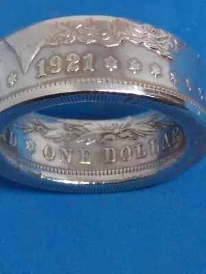 AUTHENTIC 1921  MORGAN SILVER DOLLAR COIN  RING(90% Silver Date Showing)) • $85.95
