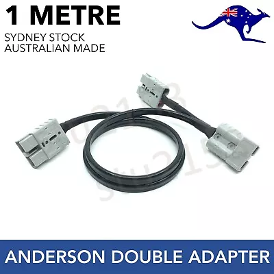 1m 50 Amp Anderson Plug Extension Lead With Double Adaptor 6mm Automotive Cable • $29