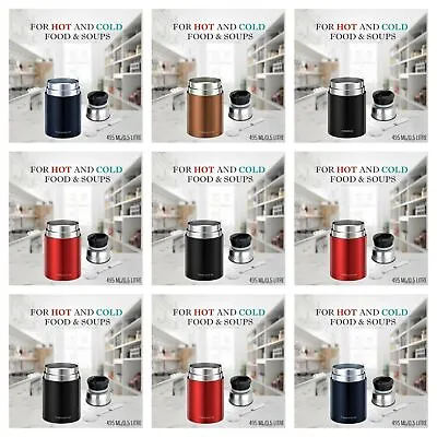 Food Flask Stainless Steel Keep Food Warm And Cold Top Quality Vaccum Technology • £8.89