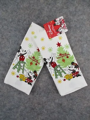 Mickey Minnie Mouse Kitchen Towel Set 16x26 Merry Christmas 100% Cotton Disney • $8.21
