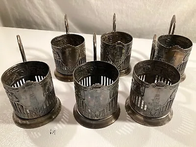 Vintage Lot Of Melchior Spasskaya Tower Podstakannik Tea Cup Holders Soviet USSR • $49.99