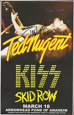 $165 • Buy Ted Nugent Hand Signed Gig Concert Poster Anaheim California 3/18/2000