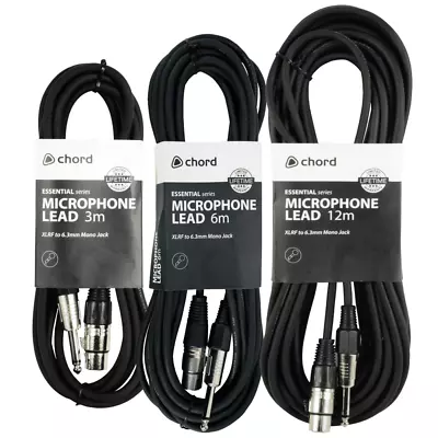 Audio Signal / Microphone Leads Female XLR To 1/4  Mono Jack 6.35mm Cable SHIELD • £7.99