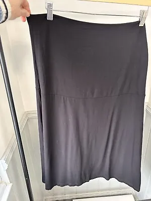 Seraphine Maternity Skirt L Black Over The Bump Jersey Comfort Stretch NWT • £15