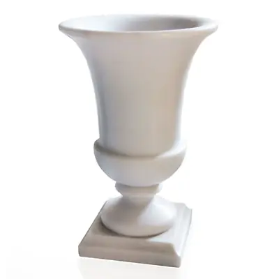 Vase Table Marble White Satin White Italian Marble Table Vase 13x20 CM • £100.64