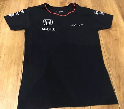 Very Rare Ladies Small F1 Black Top Tshirt McLaren Honda New Stretch Paid £35+ • £5.99