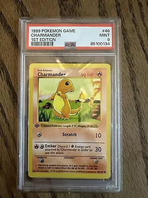 Pokemon Charmander 46/102 1st Edition PSA 9 1999 Base Set • $9.99