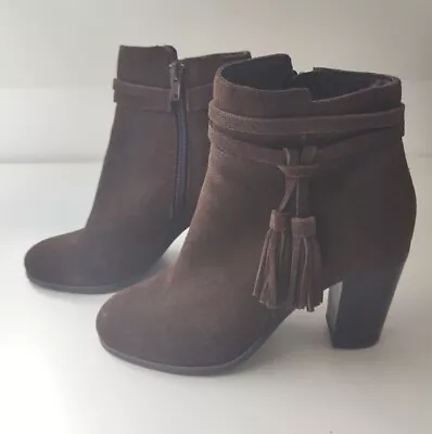 Ladies Jones Suede Ankle Boots With Tassel Size 37 Worn Once • £19.50