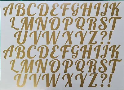 LETTERS Vinyl Decal A To Z Stickers Kit Alphabet  Mug Craft WallGlass GOLD • £3.79