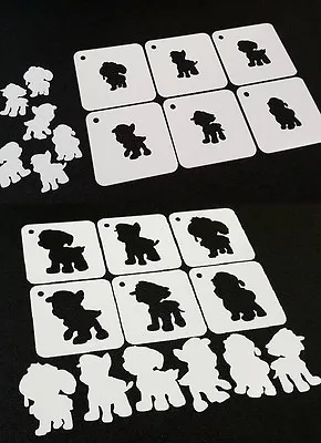 £12.75 • Buy Set Of 6pcs PAW DOGS Style Silhouette Stencils 2 Different Sizes Face Painting