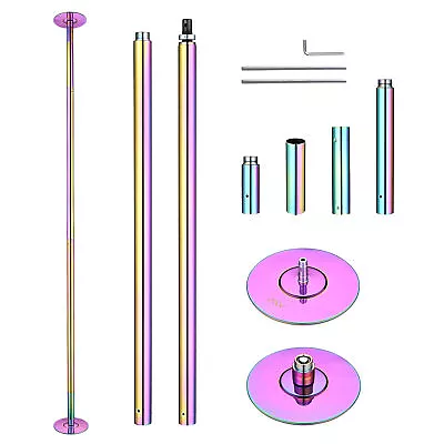 Static Spinning Stripper Pole Kit 45MM 9.25FT For Party Club Exercise Colorful • $189.90