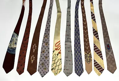 10 LOT 1940s Neck Ties 1950s Neckties 1930s Necktie 40s Ties Vintage Tie CRAVAT • $3.25