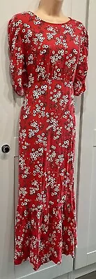 *New Look* Size 16 Maternity Red Floral Maxi Dress. Worn Once • £4.99