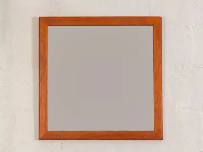 Danish Modern Aksel Kjersgaard Square Teak Wall Mirror Vanity • $650