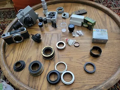 Lot Of Olympus Nikon Microscope Lens Camera Adapter Etc Parts Scope • $39.99