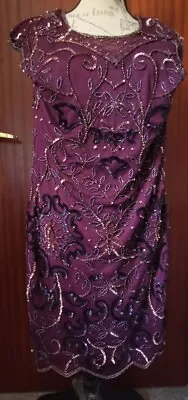 Miss Selfridge Maroon Burgandy Embellished Bead Sequins Dress UK 8 Never Worn • $18.65