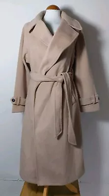 Cashmere Feel Camel Coloured Wrapover Collared Coat With Belt - No Tags • £15