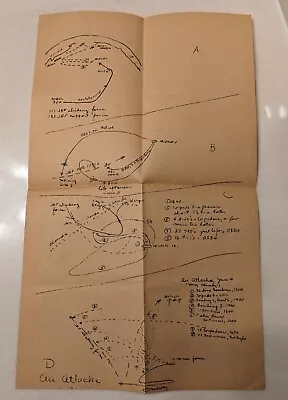 Extremely Rare Hand Drawn WWII Top Secret Plans D Day Air Attack June 4 1944 ⚓ • $59