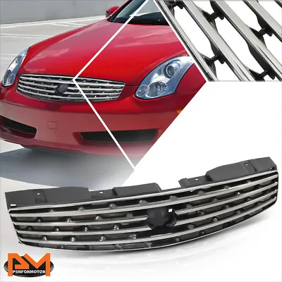 For 03-07 Infiniti G35 Coupe Factory Style Horizontal Slats Grille W/Badge Slot • $133.89