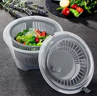 Chef Aid Salad Spinner Plastic Salad Basket Easy Spin Mechanism - 4.4 Liters • £12.49