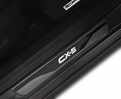 Door Sill Protector Scuff Plate Guards Trim Black For Mazda 2023 CX5 Accessories • $32.99