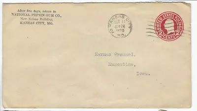 1920-postal History Cover-national Pepsin Gum Co.-kansas City Missouri • $1.25