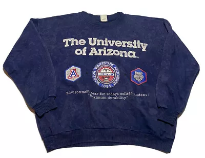 Vintage University Of Arizona Crewneck Sweatshirt Blue Small O5 • $35