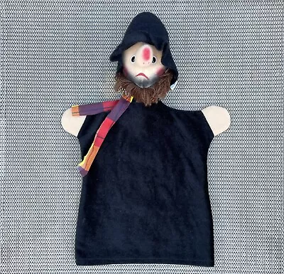 Kersa German Fabric Felt Hand Puppet Man Hobo W/ Black Outfit Hat Beard Scarf • $13.50