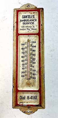 Vintage Sawtell's Ambulance Service Wall Thermometer - Junction City Kansas • $9.99