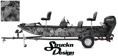 Leaf Realistic Camo Bark Decal Fishing Graphic Vinyl Oak Leaves Boat Wrap Skulls • $304.74