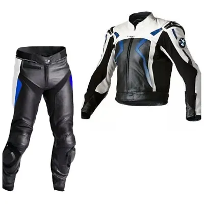 BMW Men Racing Suit Motorcycle Biker Suits Motorbike Leather Jacket Trouser Pant • $311.13