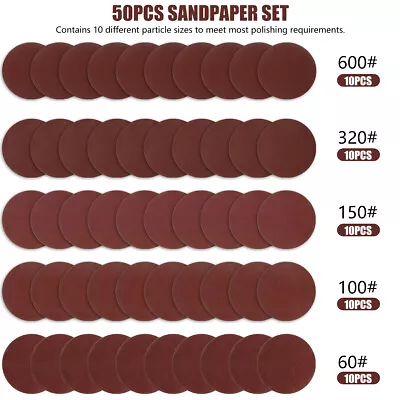 £7.89 • Buy 50X 150mm 6inch Sanding Discs Sandpaper 60- 600 Grit Mixed Orbital Sander Pads
