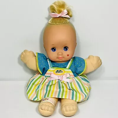 Magic Nursery Baby Doll 1989 Mattel Blue Dress ID Bracelet Purple Eyes Vintage • $18