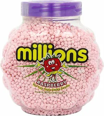 Millions Sweets Raspberry Pink Full Jar Flavour Bag Party Gift Vegan Vegetarian • £5.15