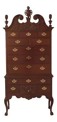 31215EC: COUNCILL CRAFTSMEN Chippendale Mahogany Highboy Chest • $2395