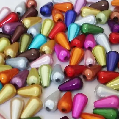 20pcs Teardrop Mixed Colour Resin Miracle Beads 10x6mm - B18533 • £3.70