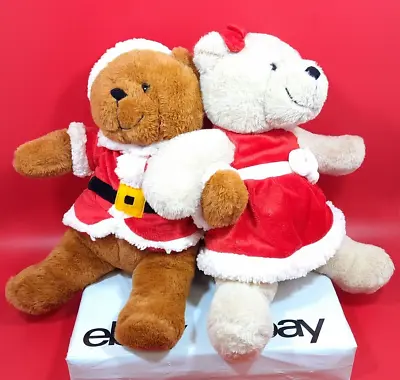 Xmas Bears SANTA Claus Mr. Mrs. Krinklebeary Plush 12  Christmas Bears • $22.80